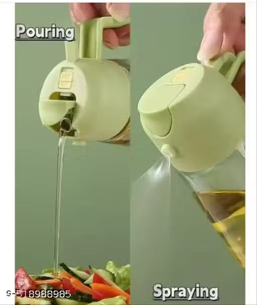SKYNZE® 2 In 1 Oil Sprayer & Dispenser Bottle for Kitchen | Free steel straw | For Cooking, Salad, Air Fryer, Barbecue, Baking | Premium Glass Bottle | Durable | with Leak Proof Seal | Multicolor