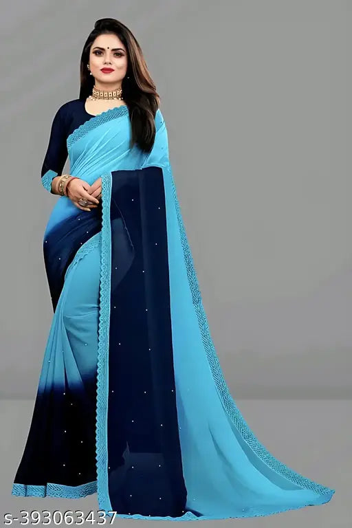 georgette saree "Royal Blue Glam – For Your Special Moments"