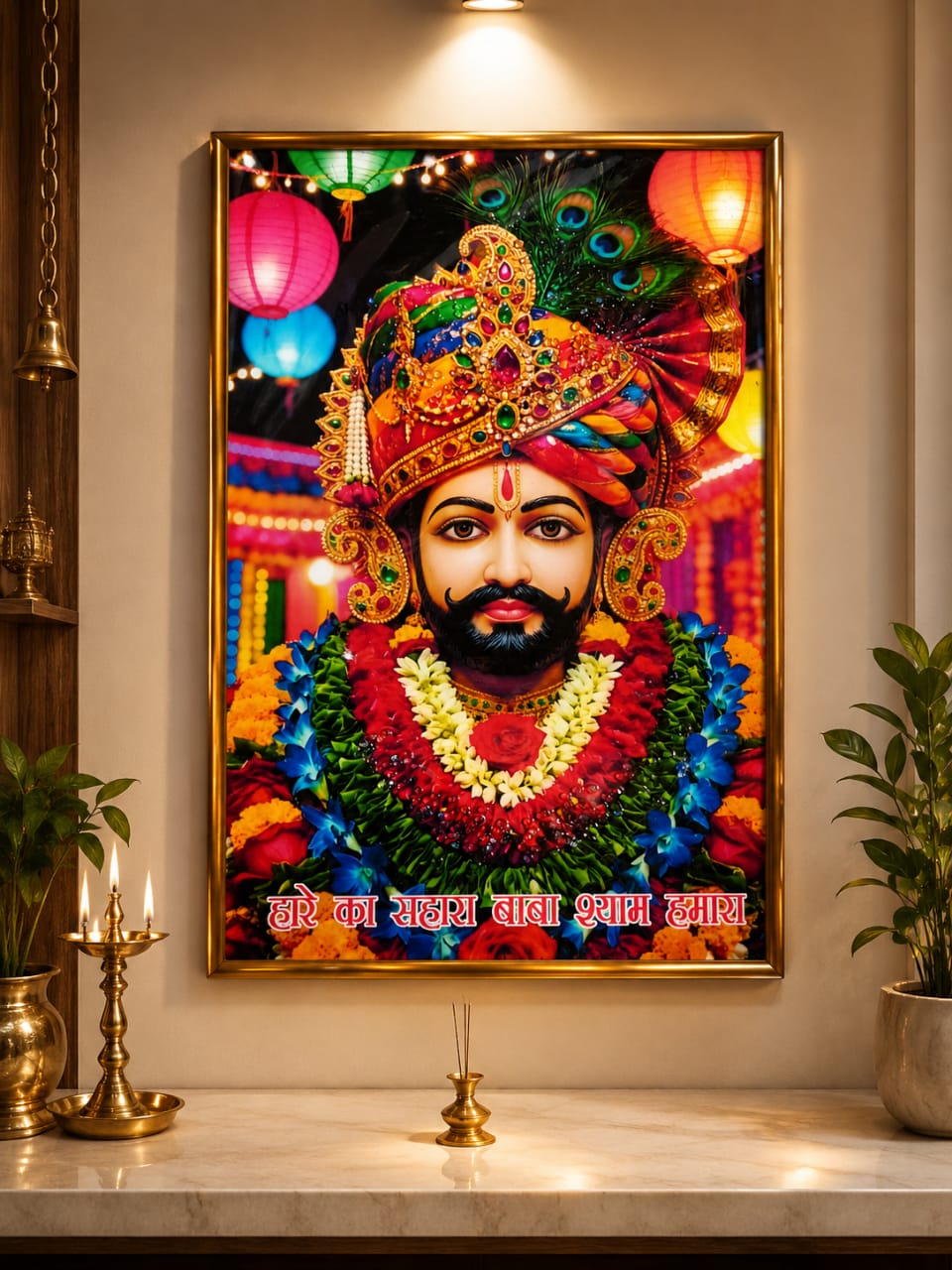Khatu naresh ji Poster for Home Decor | HD Poster for Room, Living Room, Bedroom, Mandir Room Unframed Walls Poster Vinyl Glossy Print Multicolored Poster (48X30 inches) Rolled in Safety tube.