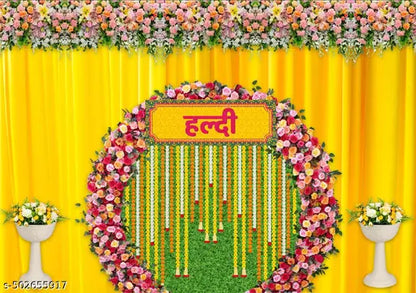 "Haldi Ceremony Decoration – Floral Elegance in Yellow"