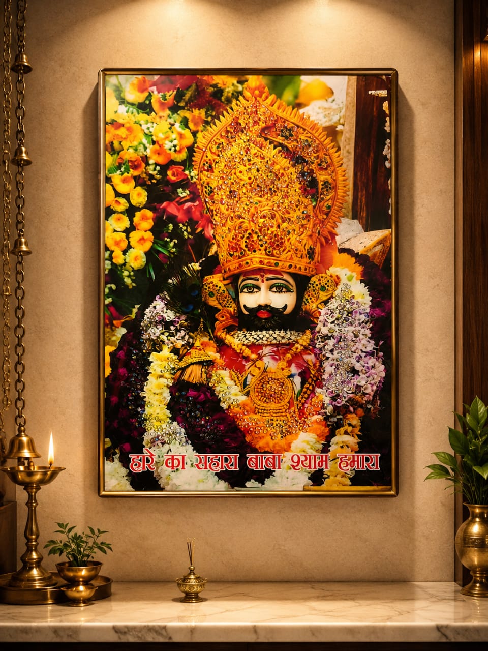 Khatu naresh ji Poster for Home Decor | HD Poster for Room, Living Room, Bedroom, Mandir Room Unframed Walls Poster Vinyl Glossy Print Multicolored Poster (24X16 inches) Rolled in Safety tube.