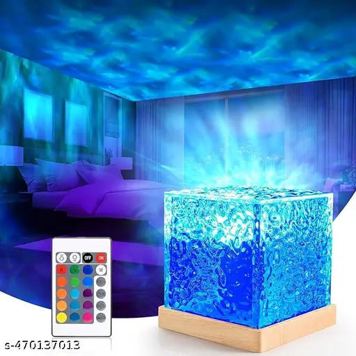 Wave Lamp Night Light Projector 3D Water Wave Effect (Multicolour) (pack of one)