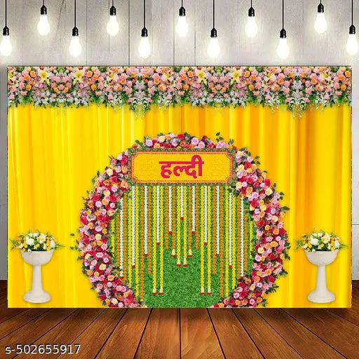 "Haldi Ceremony Decoration – Floral Elegance in Yellow"
