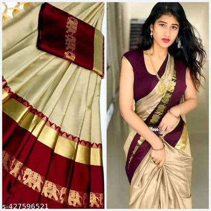TRENDY ELPHANT COTTON SILK SAREES
