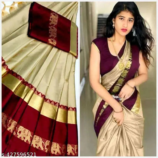 TRENDY ELPHANT COTTON SILK SAREES